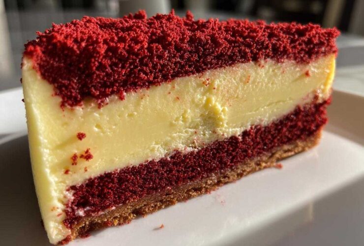 Red Velvet Cake with a Hidden Cheesecake Layer