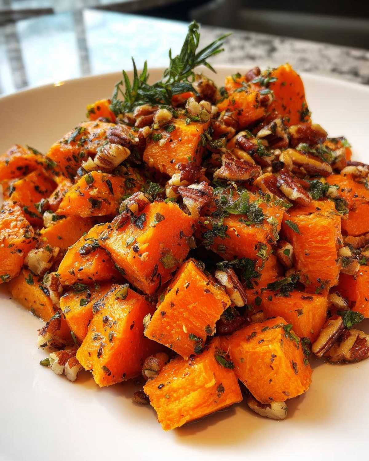 Sage Butter Sweet Potatoes with Pecans - detail 1