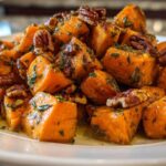 Sage Butter Sweet Potatoes with Pecans