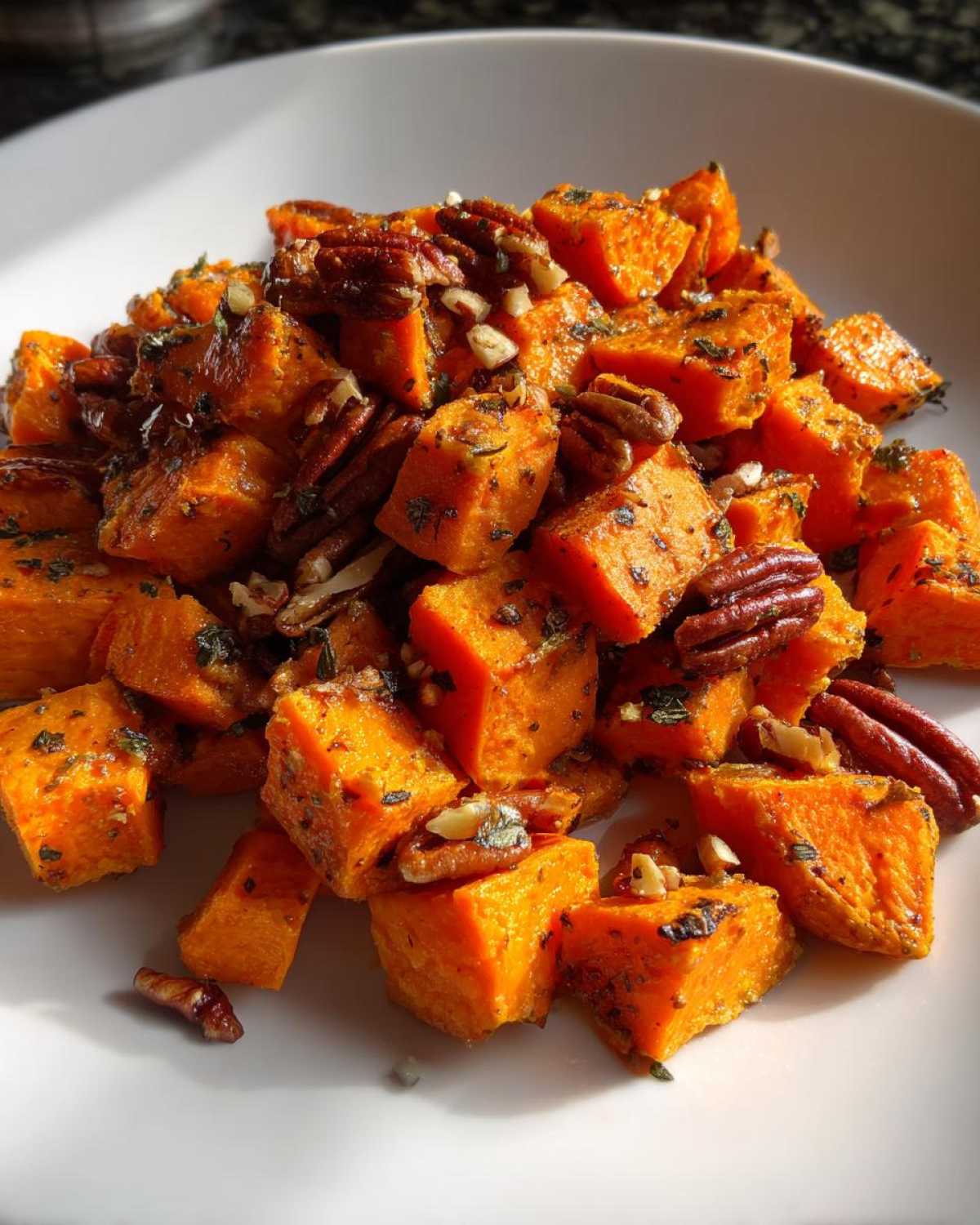 Sage Butter Sweet Potatoes with Pecans - detail 2