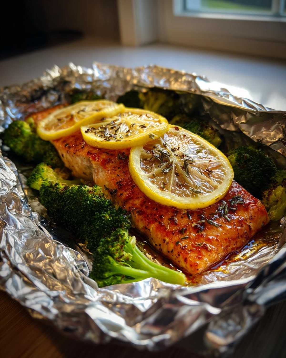 Salmon & Broccoli Foil Packets (Easy Omega-3 Dinner) - detail 1