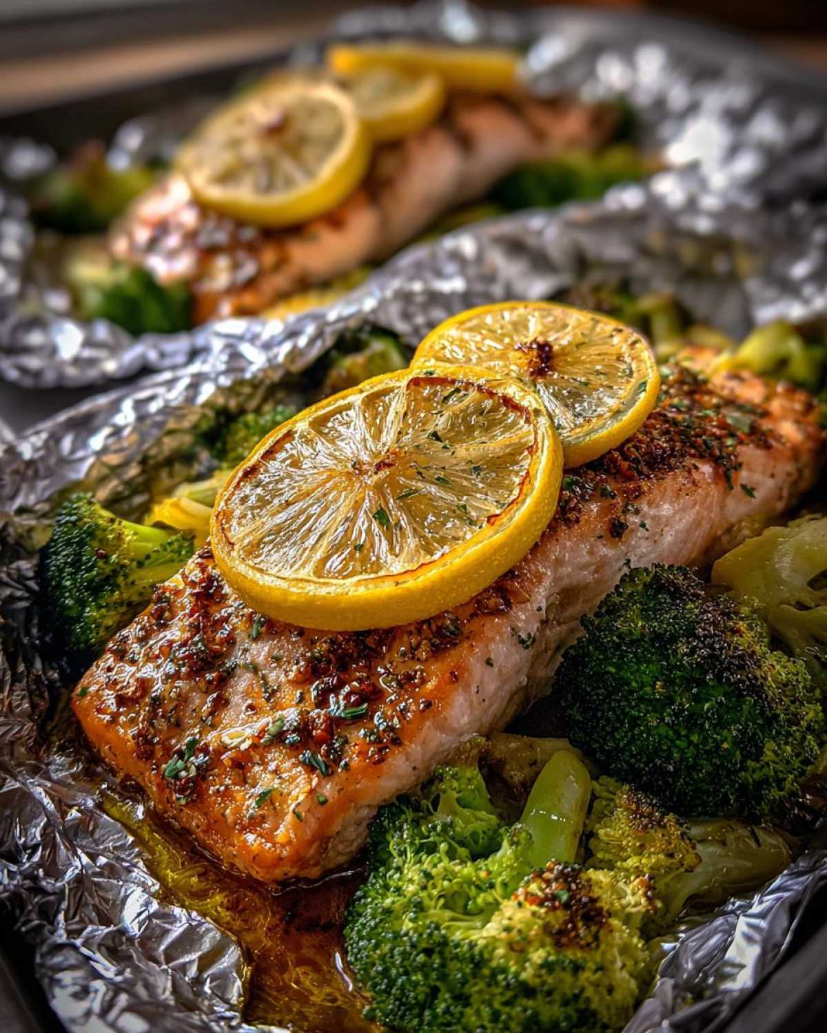Salmon & Broccoli Foil Packets (Easy Omega-3 Dinner) - detail 2