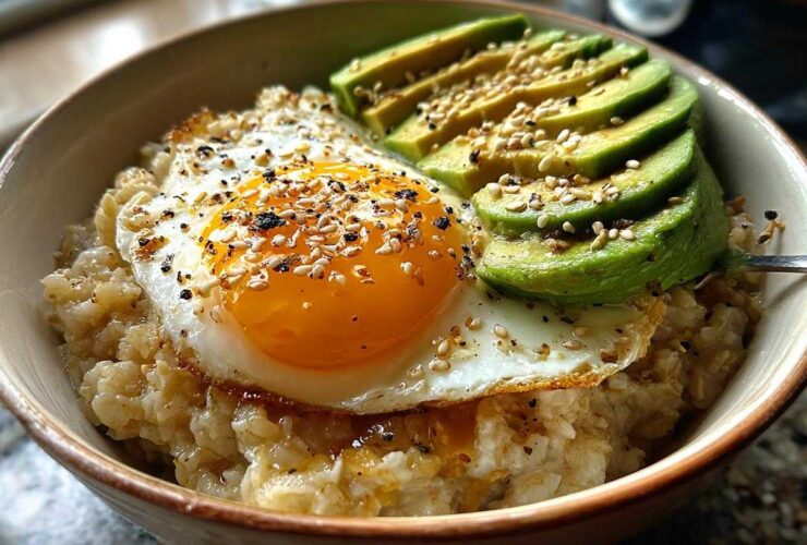 Savory Oatmeal with Avocado & Egg (Trendy Twist)