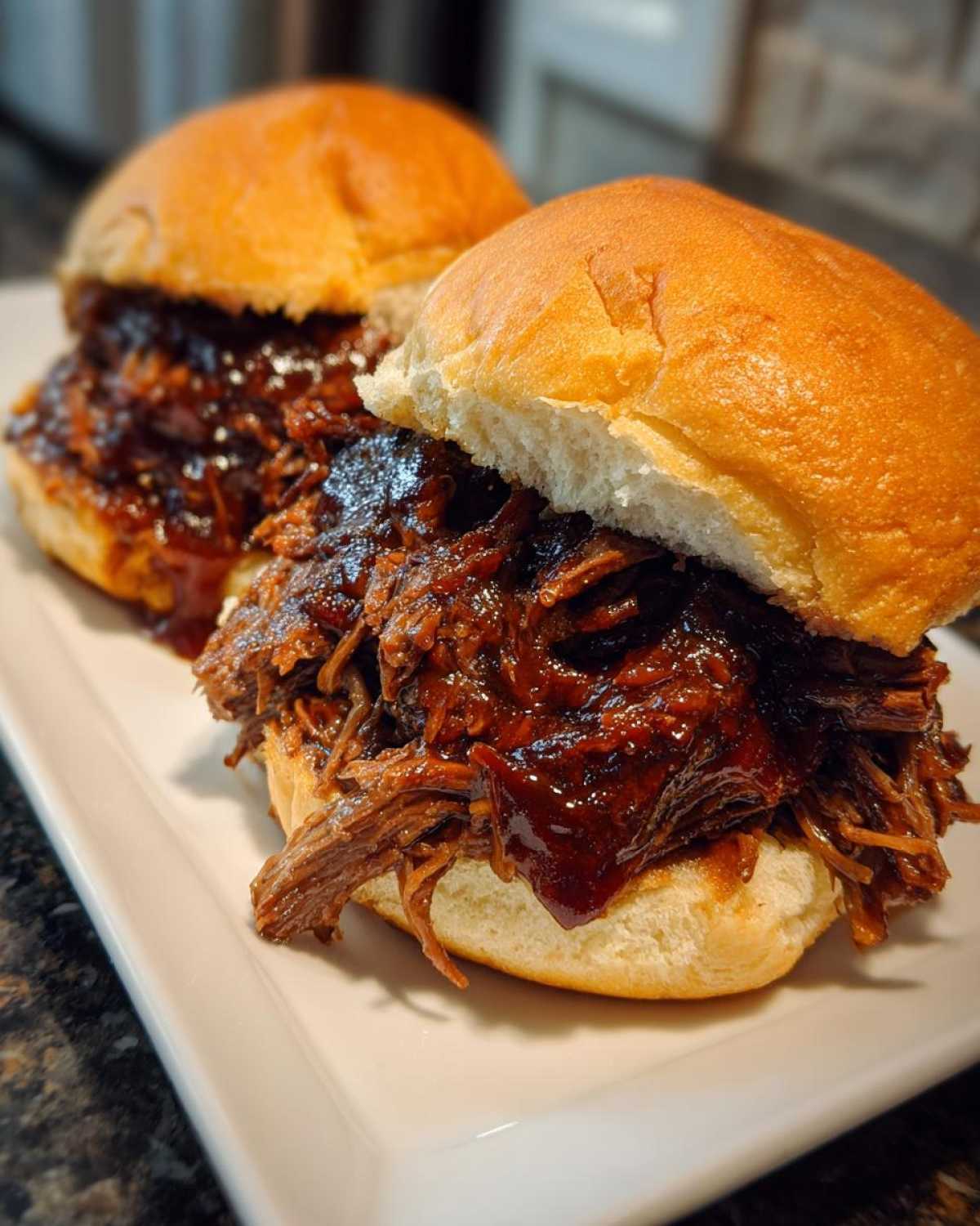 Shredded Barbecue Beef Sandwich Sliders - detail 1