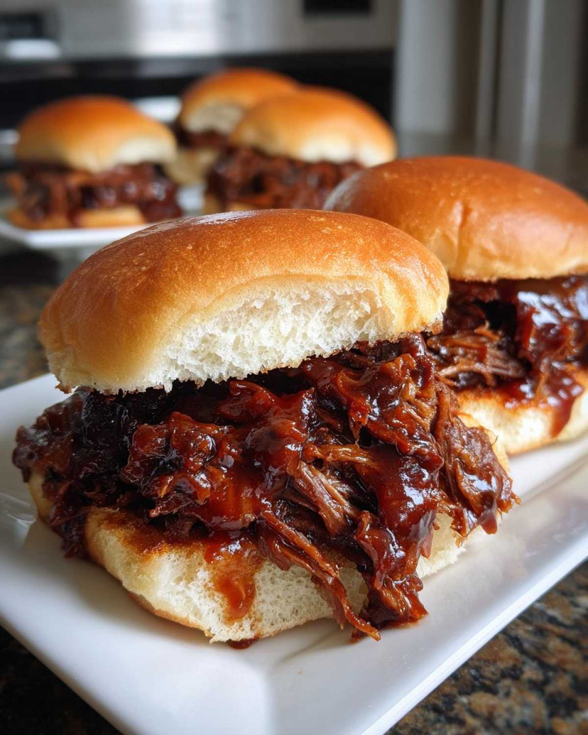 Shredded Barbecue Beef Sandwich Sliders - detail 3