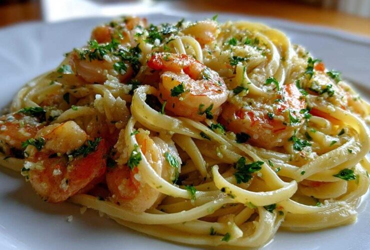 Shrimp Scampi Linguine with Garlic Butter