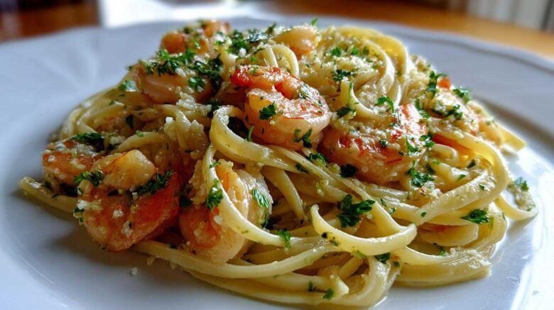 Shrimp Scampi Linguine with Garlic Butter