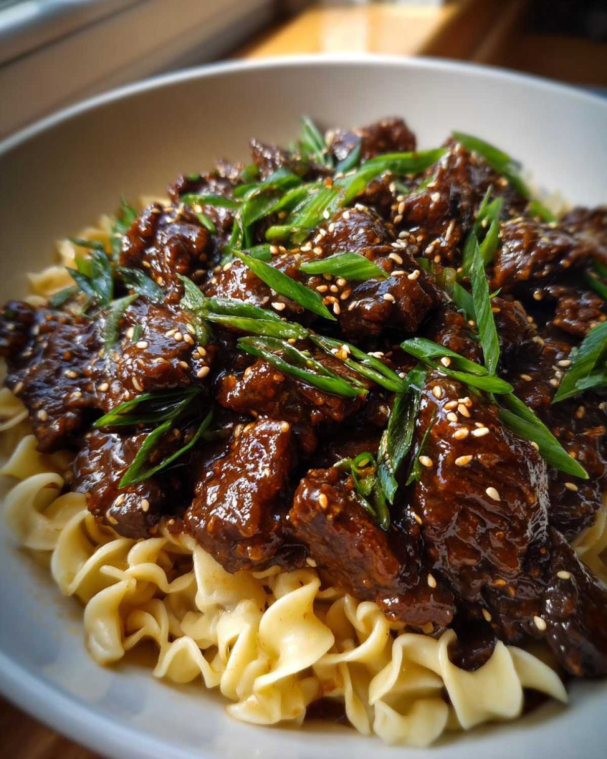 Slow Cooker Mongolian Beef with Noodles - detail 2