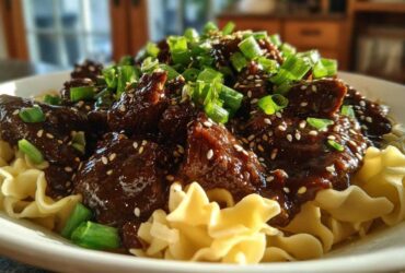 Slow Cooker Mongolian Beef with Noodles