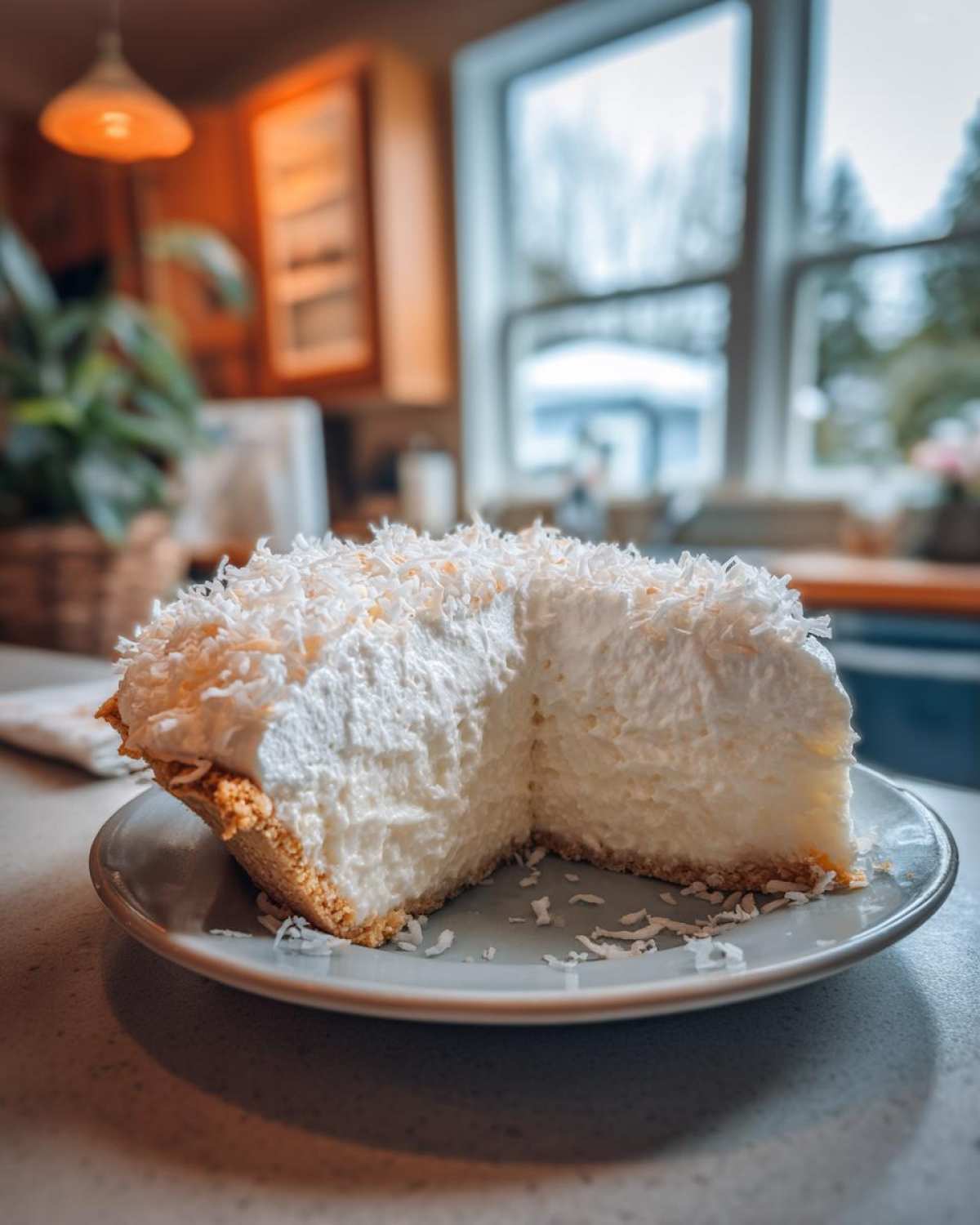 Snowy Coconut Cream Pie (Winter Wonderland Dessert) - detail 2