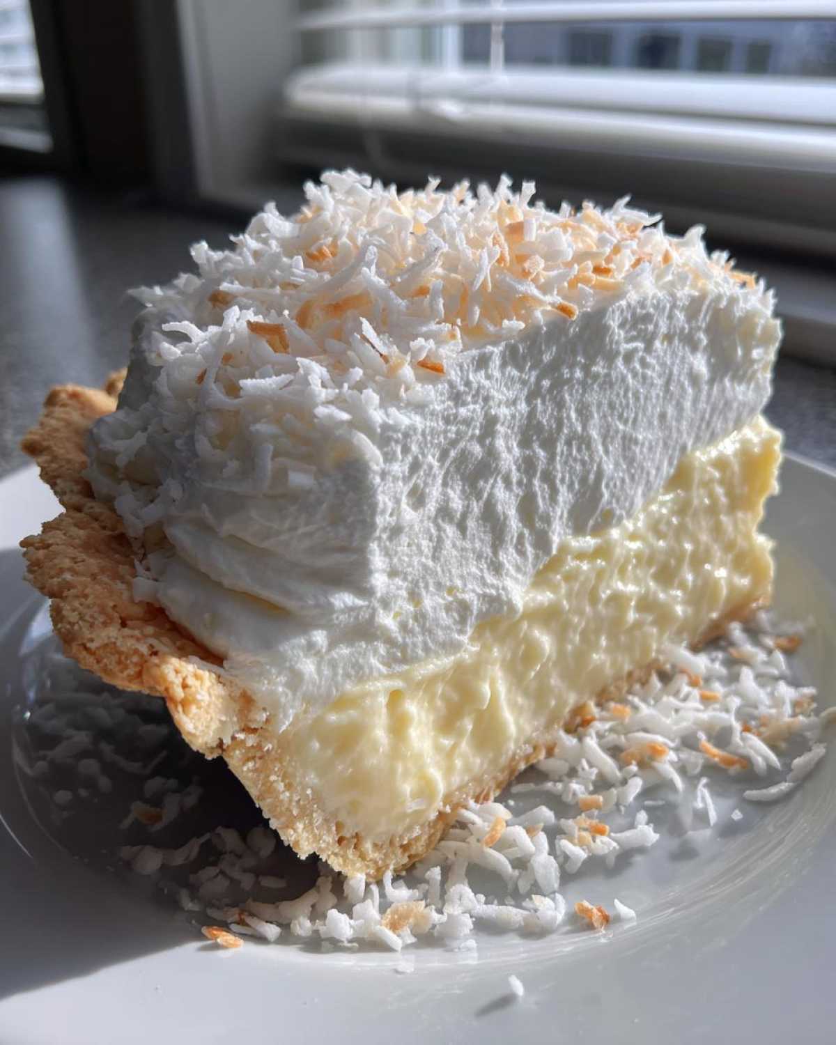 Snowy Coconut Cream Pie (Winter Wonderland Dessert) - detail 3