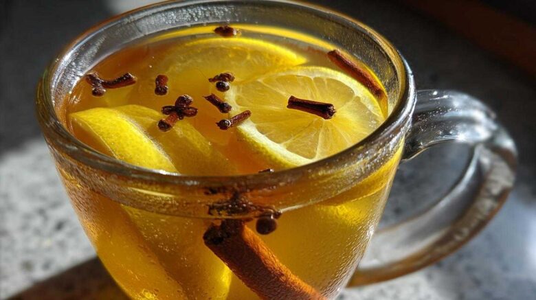Spiced Ginger Honey Tea with Lemon