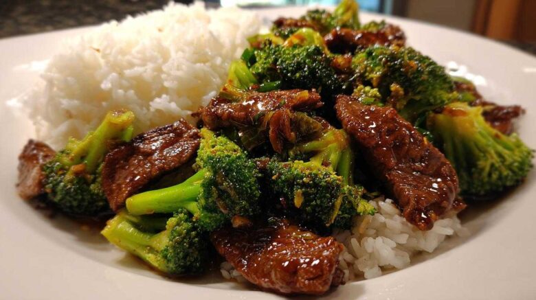 Spicy Beef and Broccoli Stir-Fry with Rice