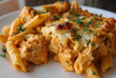 Spicy Cajun Chicken Alfredo Pasta Bake