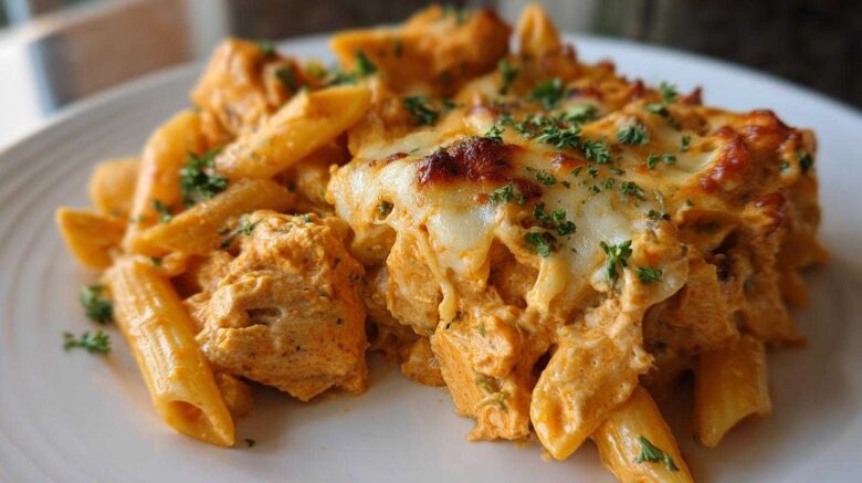 Spicy Cajun Chicken Alfredo Pasta Bake