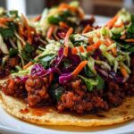 Spicy Korean Pork Tacos with Slaw