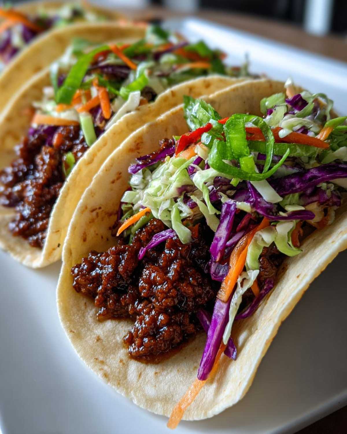 Spicy Korean Pork Tacos with Slaw - detail 3