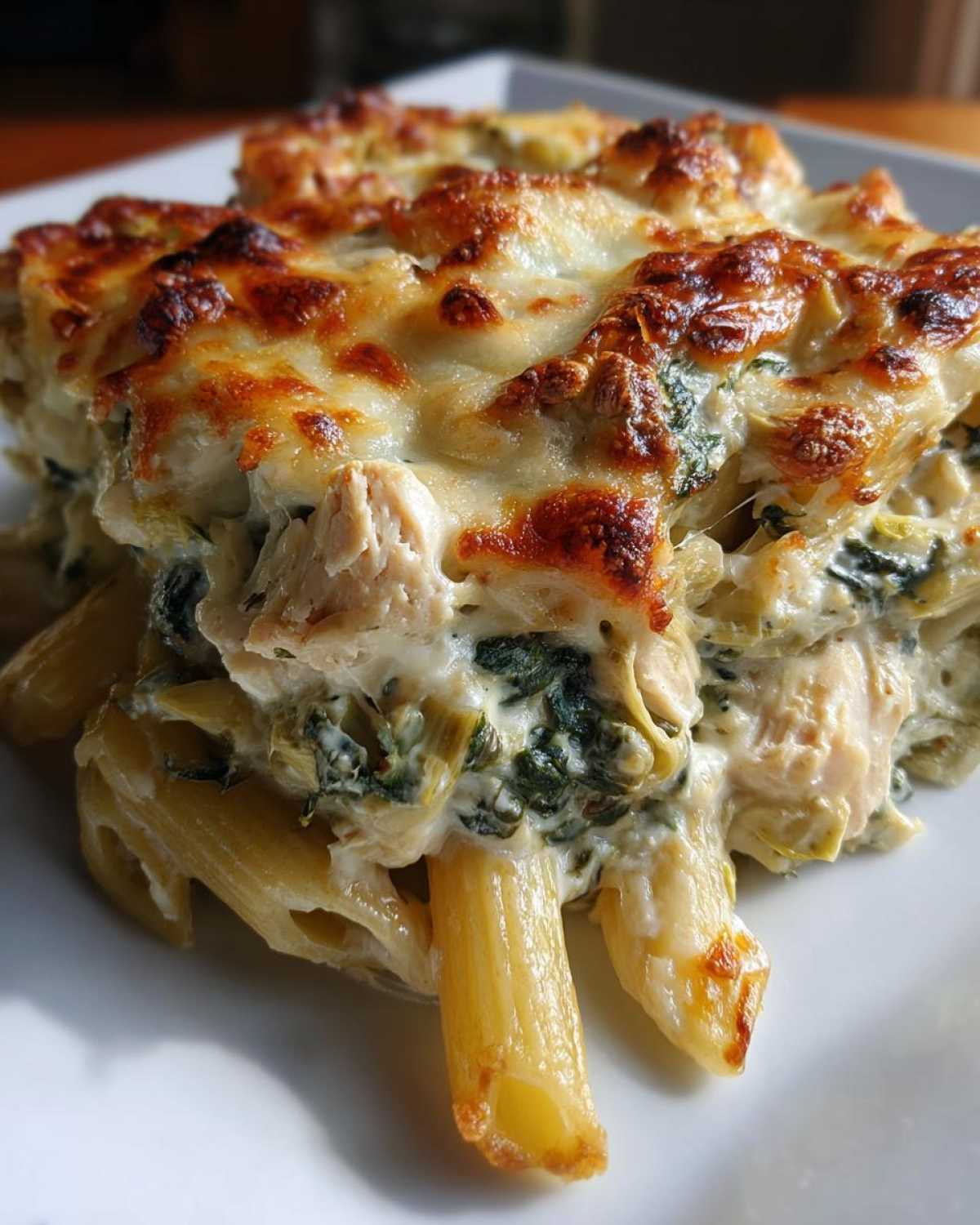 Spinach Artichoke Chicken Pasta Bake - detail 3