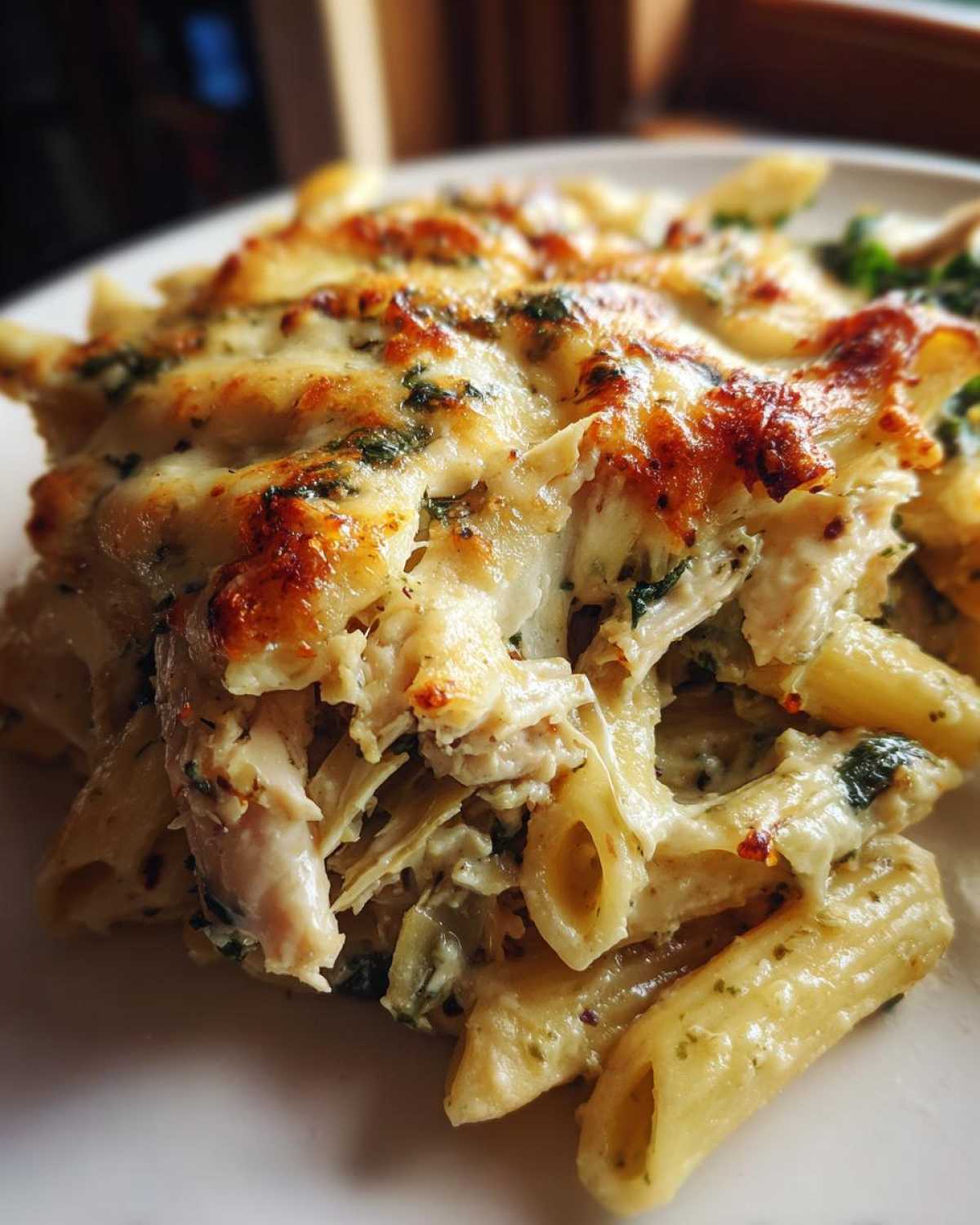 Spinach Artichoke Chicken Pasta Bake - detail 4