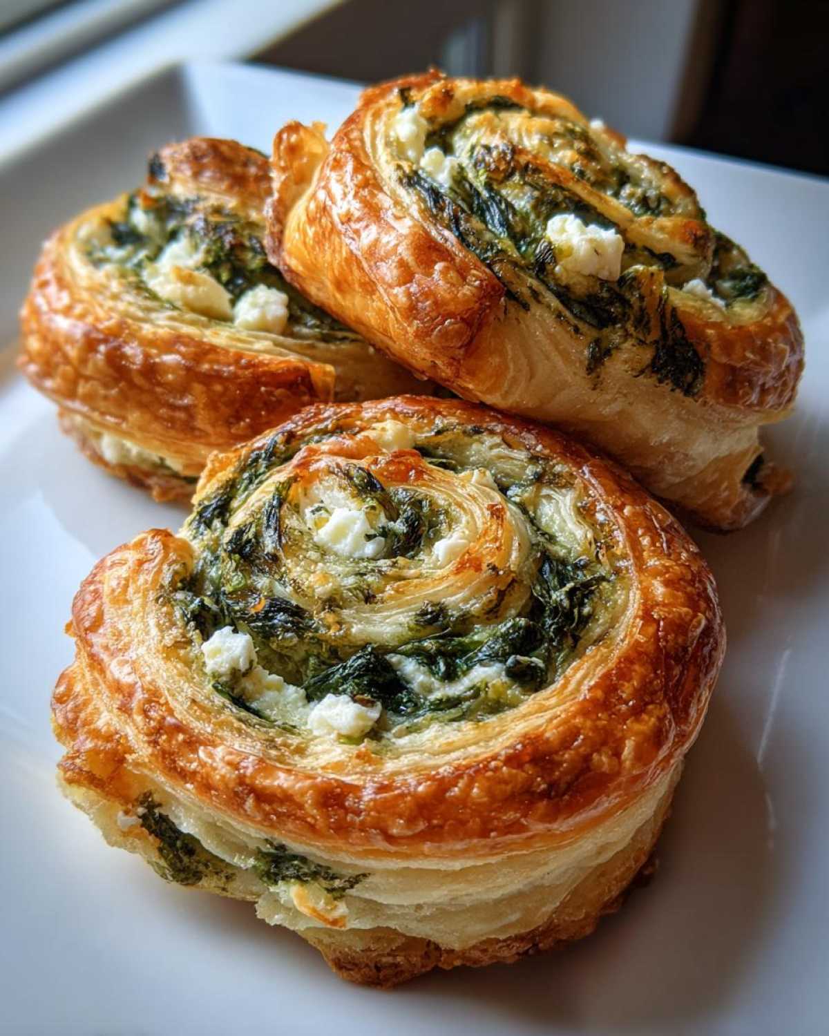 Spinach Feta Breakfast Pinwheels (Puff Pastry Hack) - detail 1