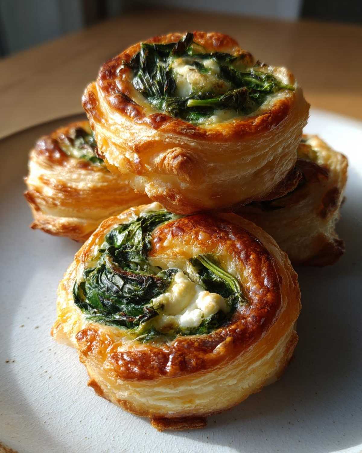 Spinach Feta Breakfast Pinwheels (Puff Pastry Hack) - detail 2