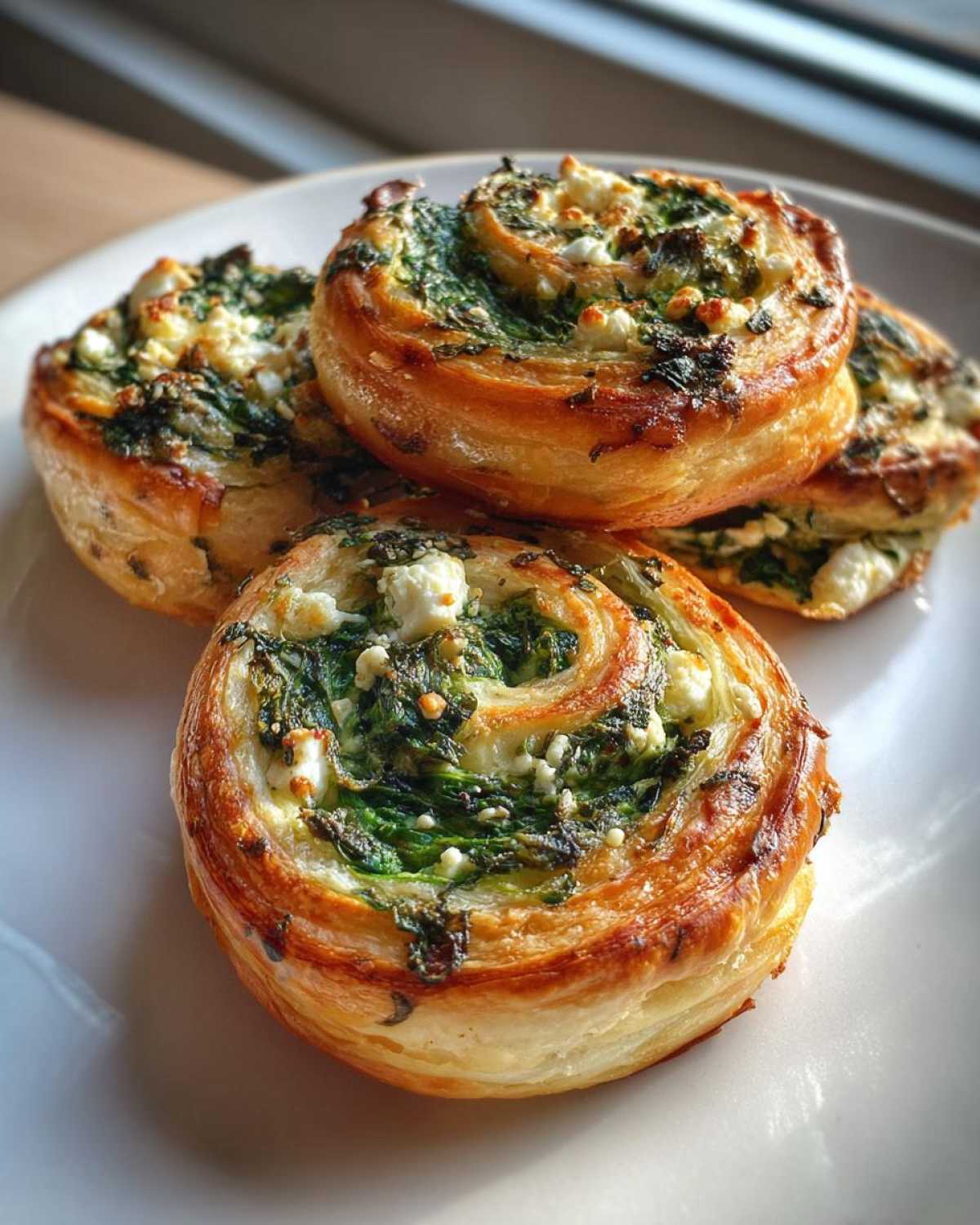 Spinach Feta Breakfast Pinwheels (Puff Pastry Hack) - detail 3