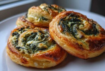 Spinach Feta Breakfast Pinwheels (Puff Pastry Hack)