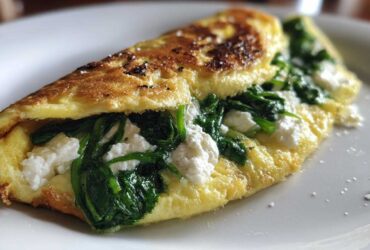 Spinach Feta Egg White Omelette