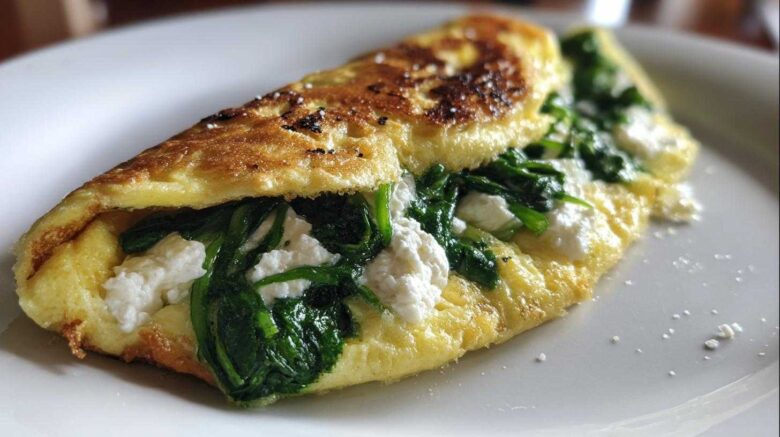 Spinach Feta Egg White Omelette