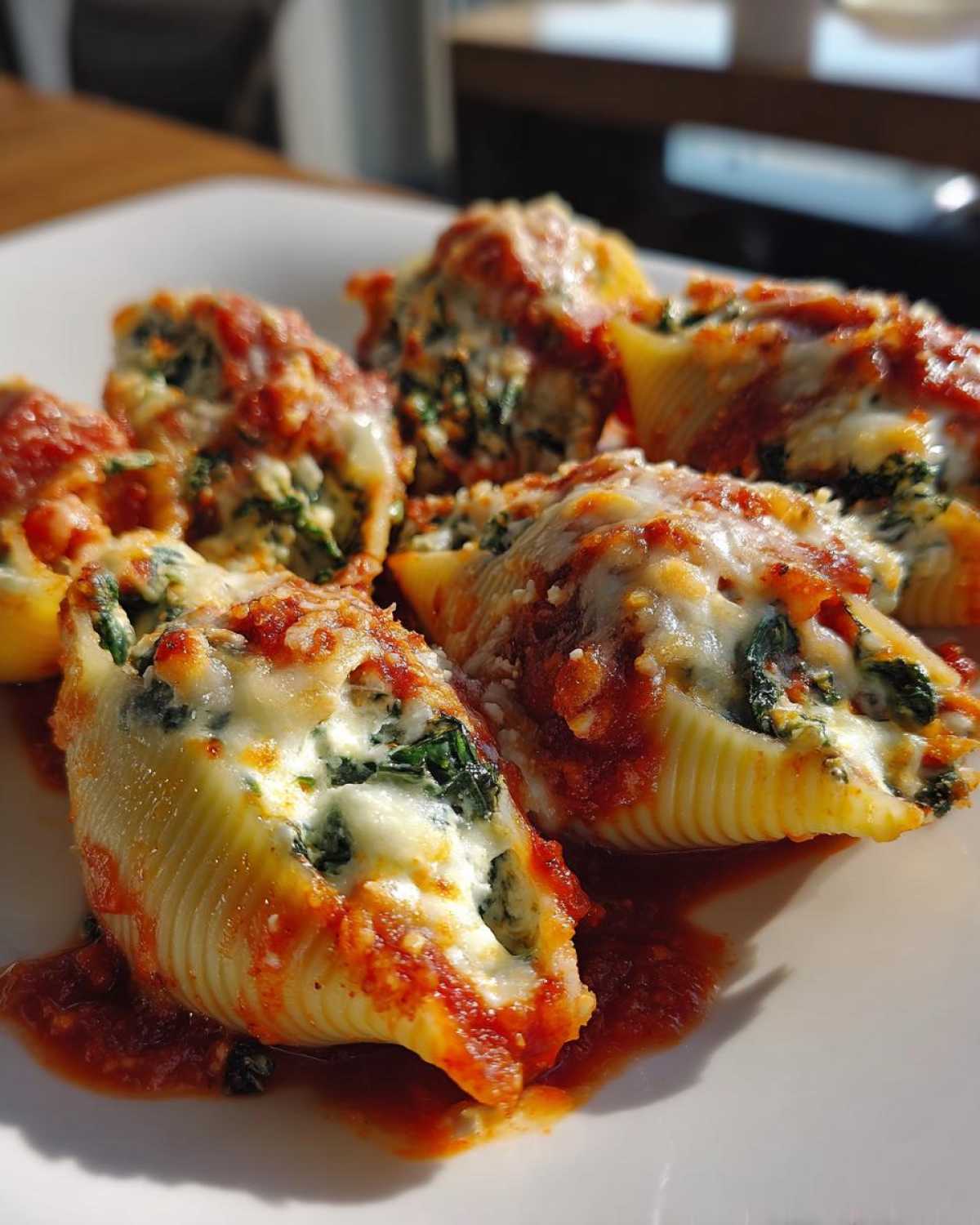 Spinach Ricotta Stuffed Shells with Marinara - detail 2