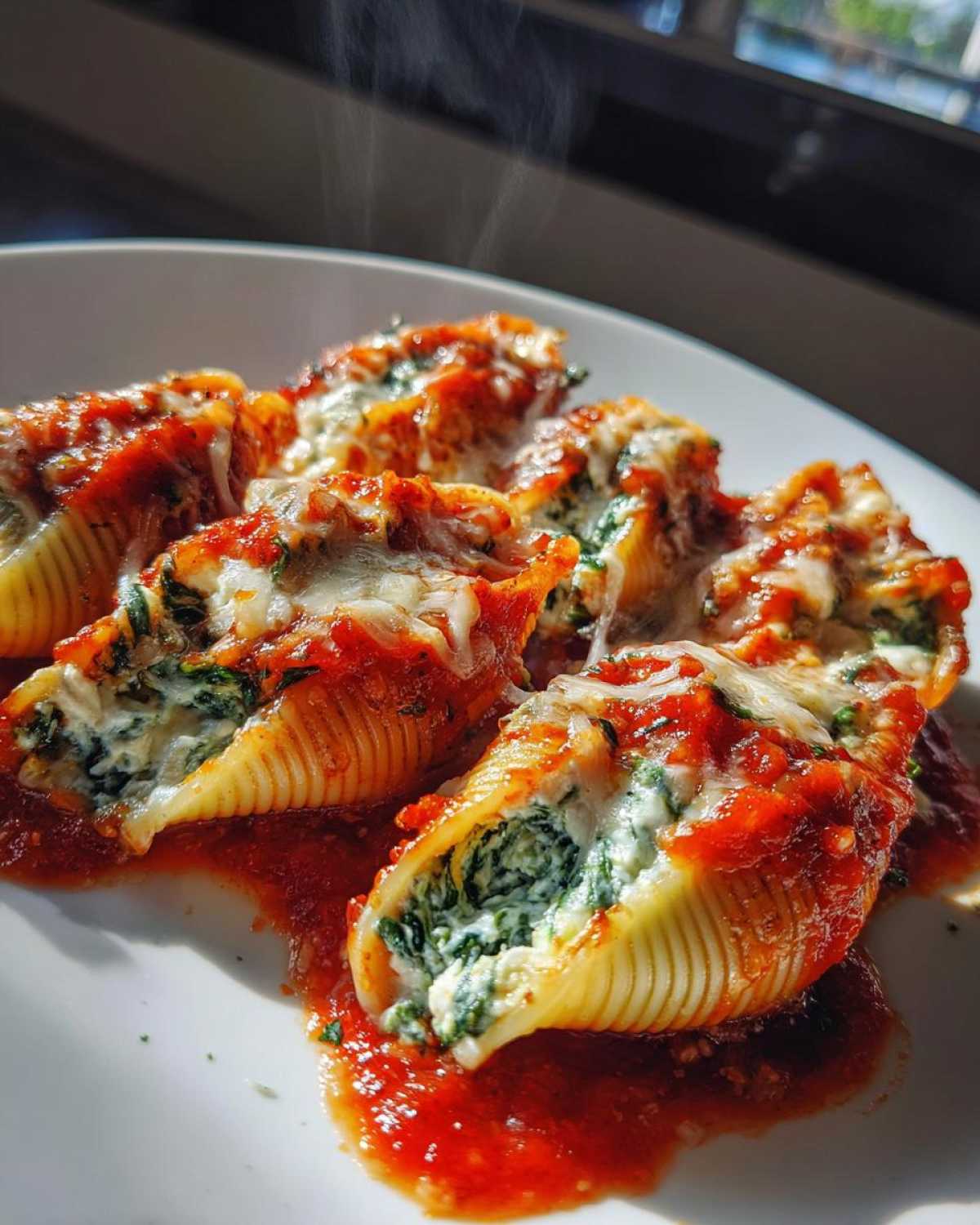 Spinach Ricotta Stuffed Shells with Marinara - detail 3