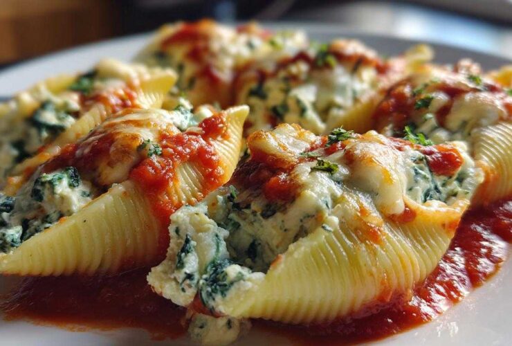 Spinach Ricotta Stuffed Shells with Marinara