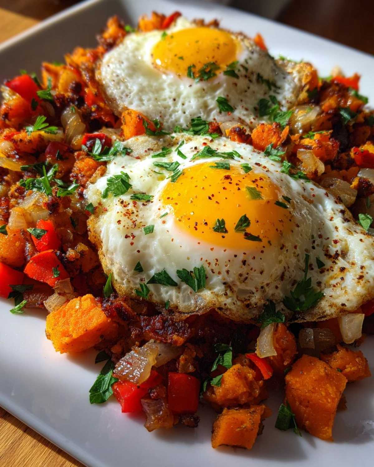 Sweet Potato Hash with Eggs - detail 1
