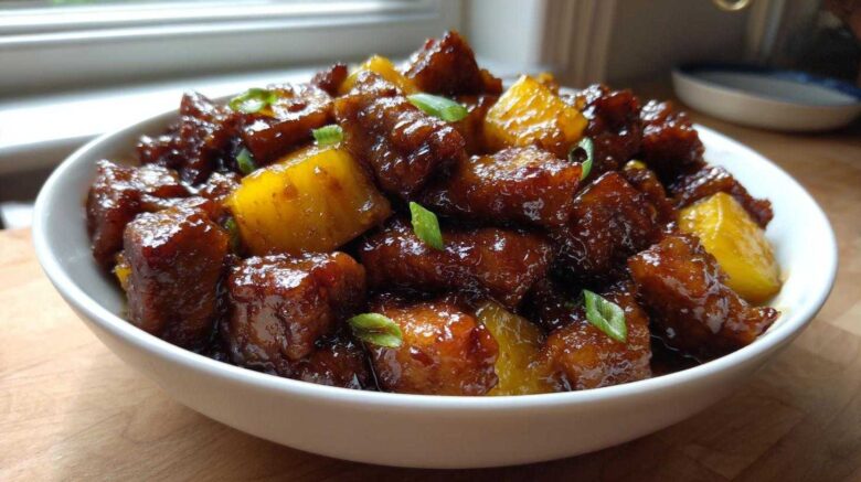Sweet and Spicy Asian Pork with Pineapple