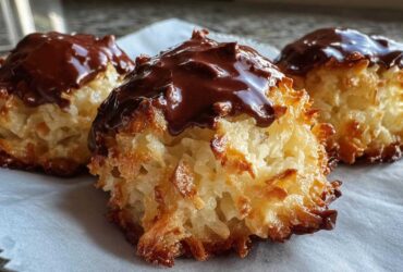 Toasted Coconut Macaroons with Dark Chocolate