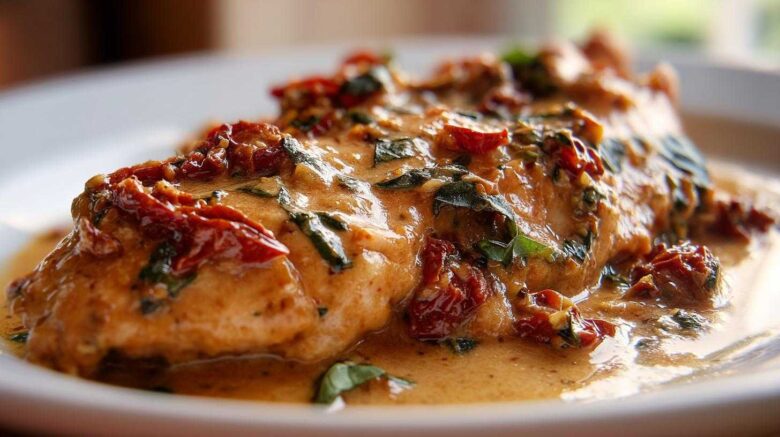 Tuscan Sun-Dried Tomato Chicken Bake
