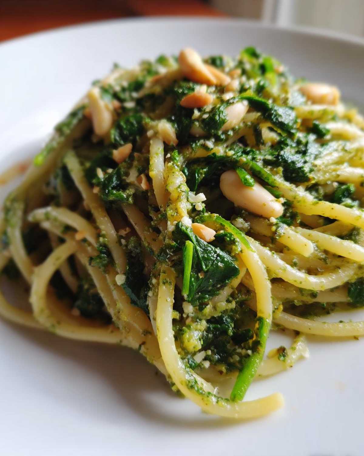 White Bean Pesto Pasta with Spinach - detail 2