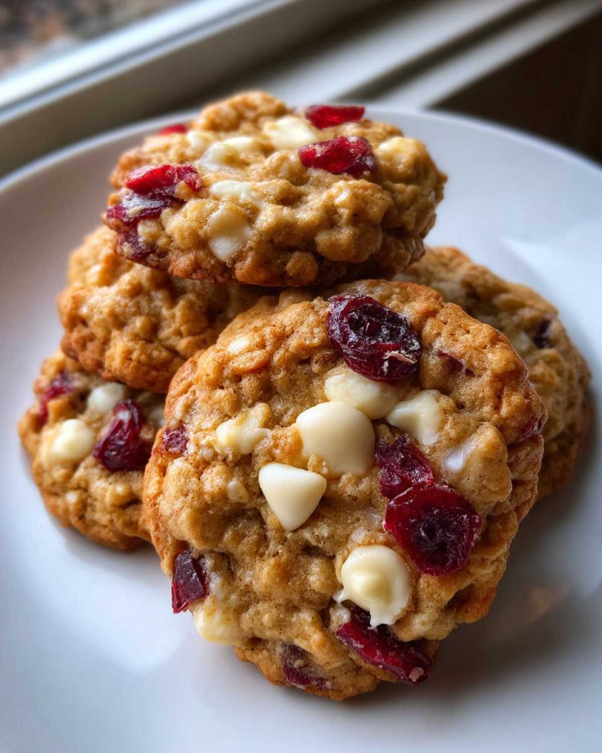 White Chocolate Cranberry Oatmeal Cookies (Chewy Bakery-Style) - detail 1