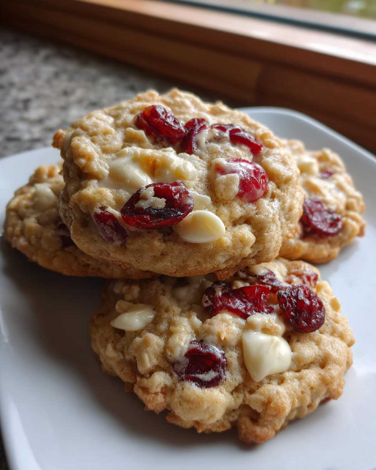 White Chocolate Cranberry Oatmeal Cookies (Chewy Bakery-Style) - detail 2