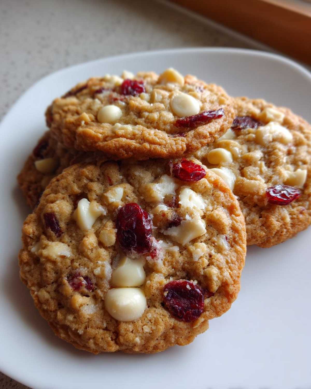 White Chocolate Cranberry Oatmeal Cookies (Chewy Bakery-Style) - detail 4