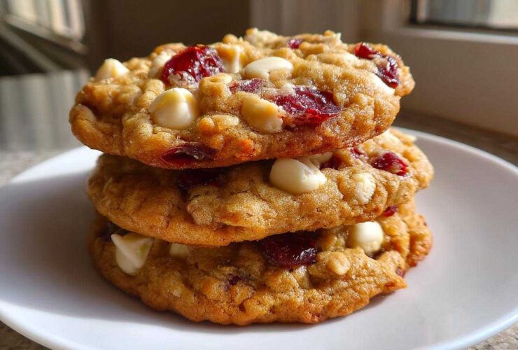 White Chocolate Cranberry Oatmeal Cookies (Chewy Bakery-Style)