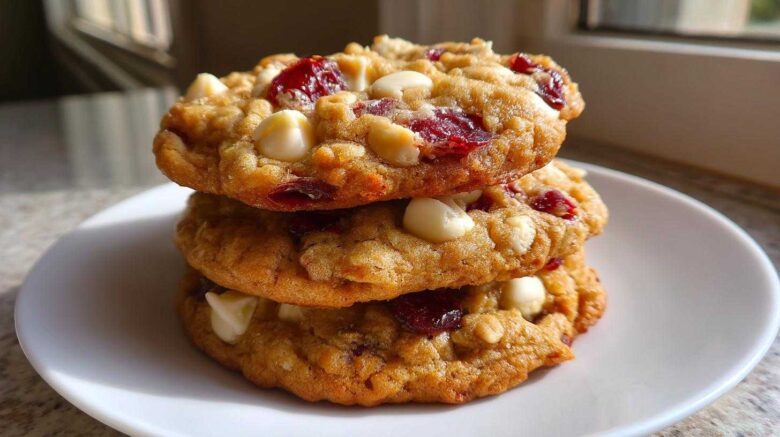 White Chocolate Cranberry Oatmeal Cookies (Chewy Bakery-Style)